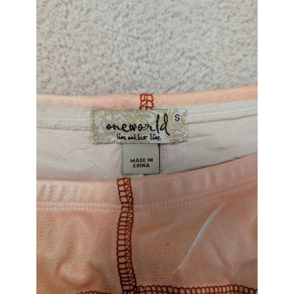 One World Maxi Women's Boho Orange Watercolor Multicolor Lined Skirt Size S - Picture 9 of 9